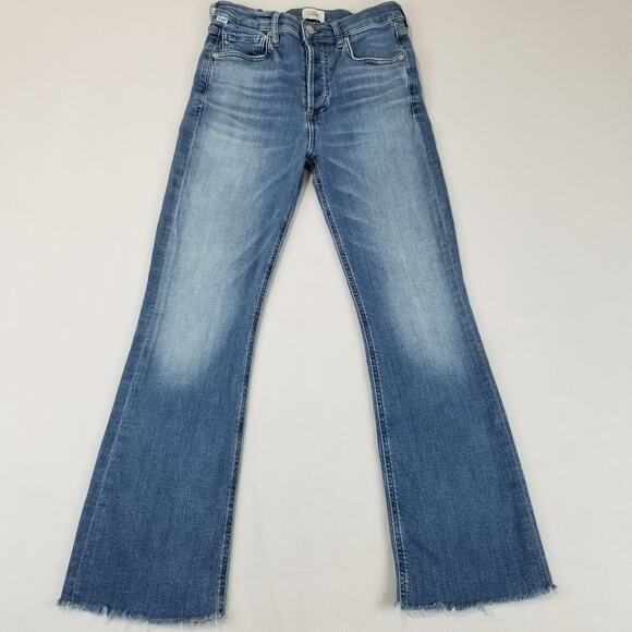 Citizens Of Humanity Denim - Citizens of Humanity Jeans Womens 26 Isola Cropped Flare Raw Hem Light Wash
